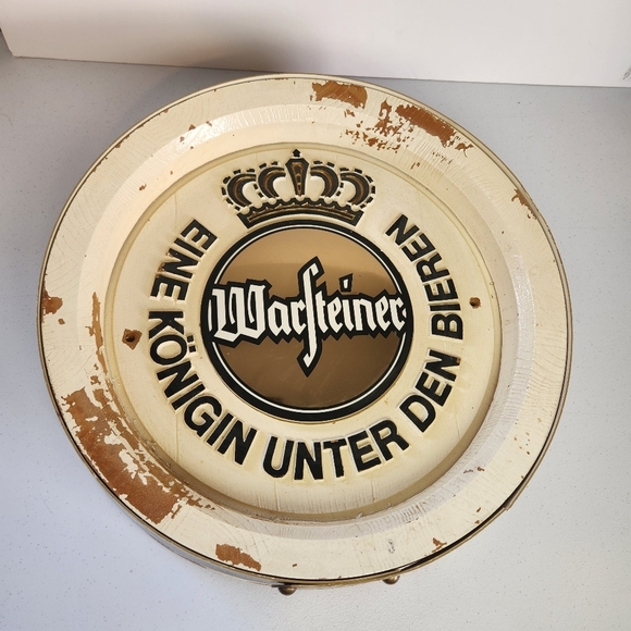 Warsteiner German Beer Barrel End Advertising Wall Sign Breweriana Man Cave - Picture 2 of 9